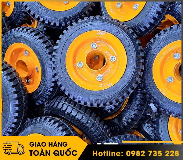 Bánh xe đẩy cao su đặc mâm sắt